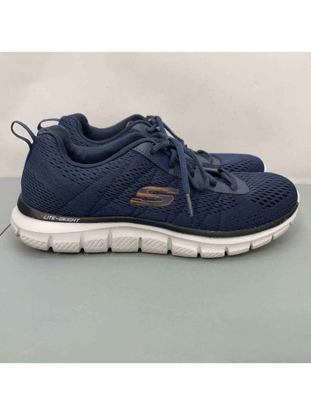 Skechers Track Moulton Sneakers Shoes Lightweight Trainers Comfort Blue Mens 8.5